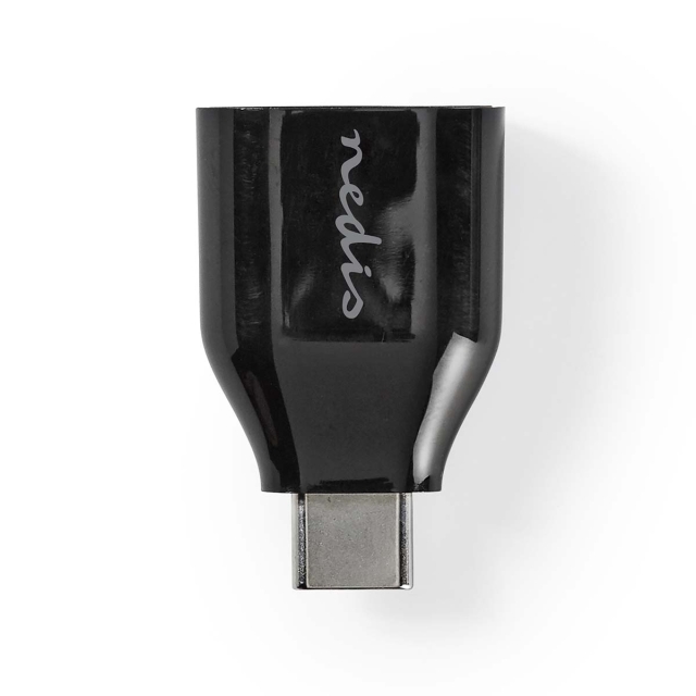 Nedis USB-C™ Adapter | USB 3.2 Gen 1 | USB-C™ Male | USB-A Female | 5 Gbps | Rond | Vernikkeld | Zwart | Doos