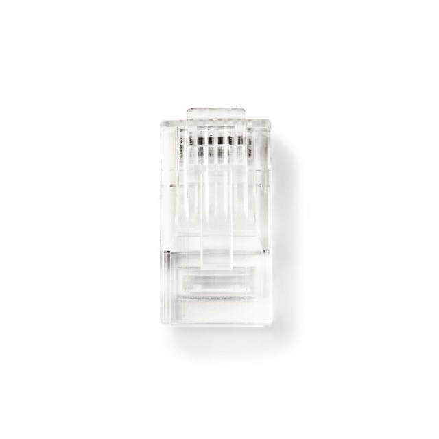 Nedis RJ45-Connector | Male | Solid UTP CAT5e | Recht | Verguld | 10 Stuks | Polycarbonate | Transparant | Doos