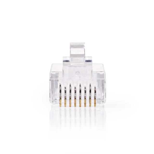 Nedis RJ45-Connector | Male | Solid UTP CAT6 | Recht | Verguld | 10 Stuks | Polycarbonate | Transparant | Doos