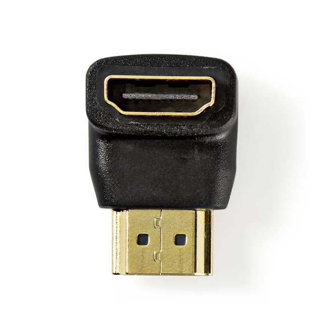Nedis HDMI™-Adapter | HDMI™ Connector | HDMI™ Output | Verguld | 90° Gehoekt | ABS | Zwart | 1 Stuks | Doos
