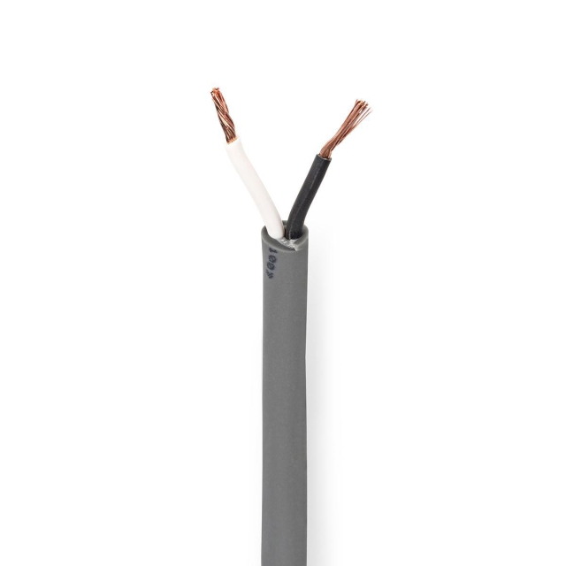 Nedis Speaker-Kabel | 2 x 1.50 mm² | Koper | 100.0 m | Rond | PVC | Donkergrijs | Rol