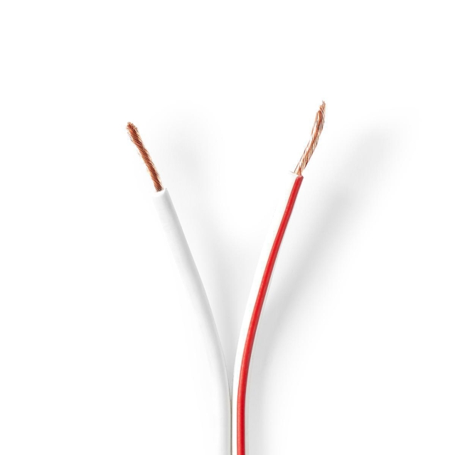 Nedis Speaker-Kabel | 2 x 1.50 mm² | Koper | 100.0 m | Rond | PVC | Wit | Rol