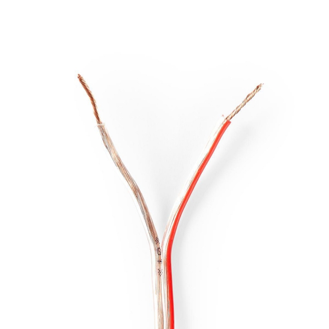 Nedis Speaker-Kabel | 2 x 0.75 mm² | CCA | 15.0 m | Rond | PVC | Transparant | Folieverpakking