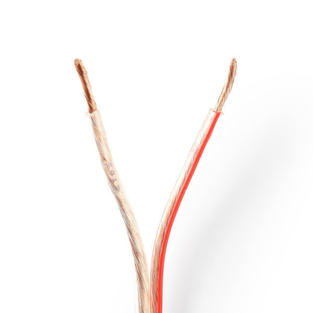 Nedis Speaker-Kabel | 2 x 2.50 mm² | CCA | 100.0 m | Rond | PVC | Transparant | Folieverpakking
