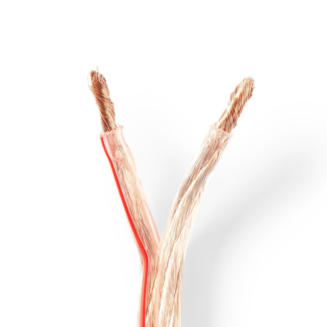 Nedis Speaker-Kabel | 2 x 6.00 mm² | CCA | 100.0 m | Rond | PVC | Transparant | Folieverpakking