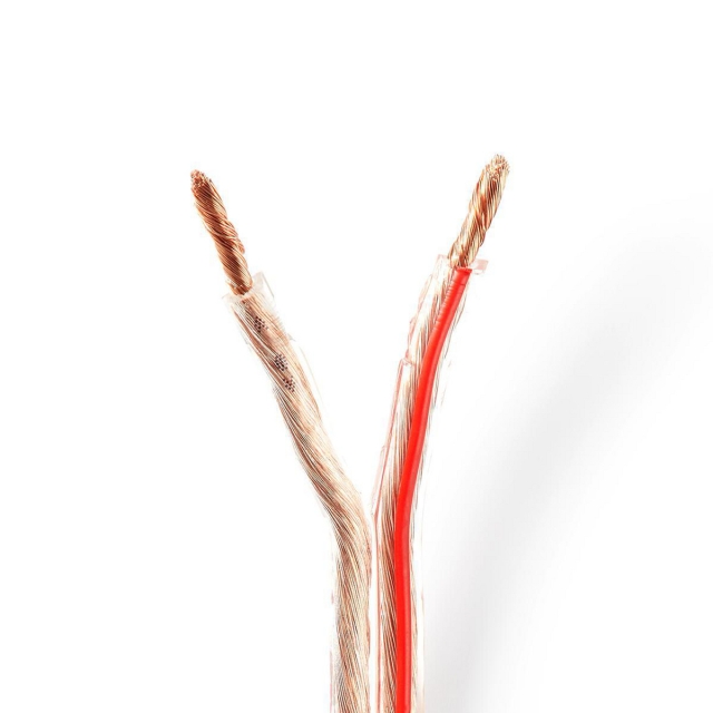Nedis Speaker-Kabel | 2 x 4.00 mm² | CCA | 15.0 m | Rond | PVC | Transparant | Folieverpakking