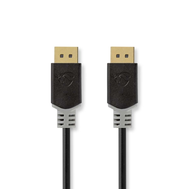 Nedis DisplayPort-Kabel | DisplayPort Male | DisplayPort Male | 8K@60Hz | Verguld | 2.00 m | Rond | PVC | Antraciet | Doos