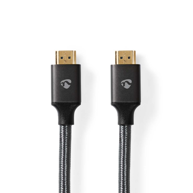 Nedis High Speed HDMI™-Kabel met Ethernet | HDMI™ Connector | HDMI™ Connector | 4K@60Hz | ARC | 18 Gbps | 1.00 m | Rond | Katoen | Gun Metal Grijs | Cover Window Box