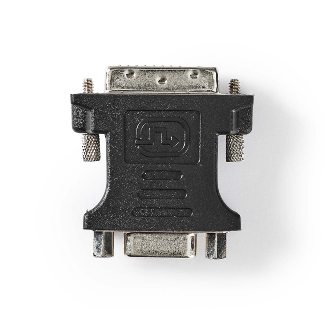 Nedis DVI-Adapter | DVI-I 24+5-Pin Male | VGA Female 15p | Vernikkeld | Recht | PVC | Zwart | Doos