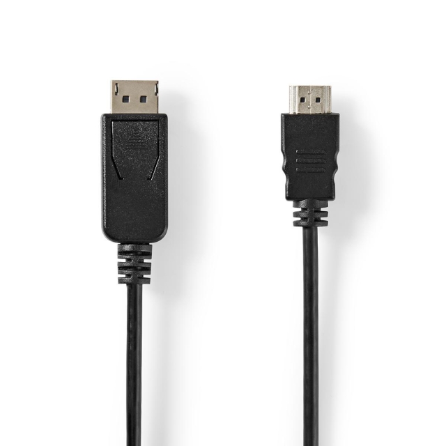 Nedis DisplayPort-Kabel | DisplayPort Male | HDMI™ Male | 4K@30Hz | Vernikkeld | 2.00 m | Rond | PVC | Zwart | Label