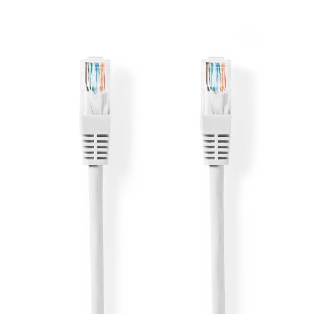 CAT5e-Kabel | U/UTP | RJ45 Male | RJ45 Male | 5.00 m | Rond | PVC | Wit | Label