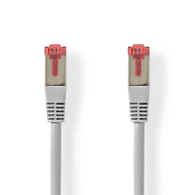 CAT6-kabel | RJ45 Male | RJ45 Male | S/FTP | 30.0 m | Rond | PVC | Grijs | Label