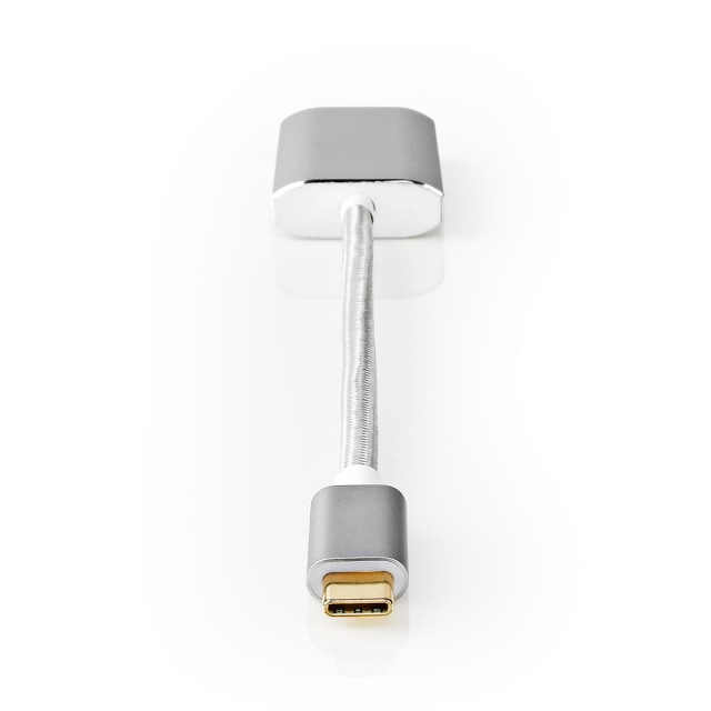 Nedis USB-C™ Adapter | USB 3.2 Gen 1 | USB-C™ Male | HDMI™ Output | 4K@60Hz | Power delivery | 0.20 m | Rond | Verguld | Gevlochten / Nylon | Zilver | Cover Window Box