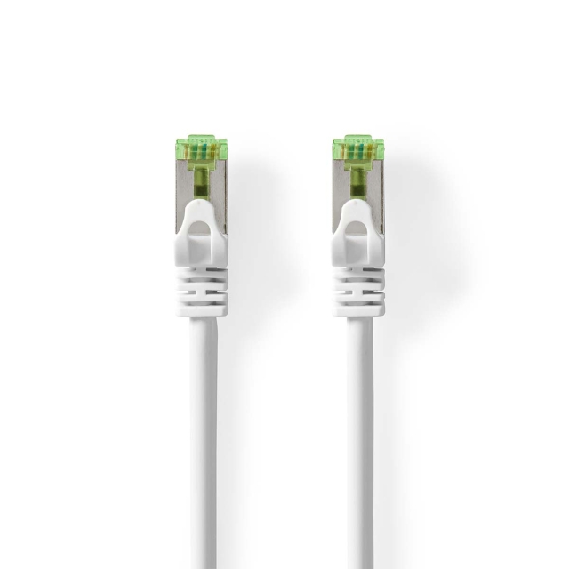 Nedis CAT7 Netwerkkabel | S/FTP | RJ45 Male | RJ45 Male | 10.0 m | Snagless | Rond | LSZH | Wit | Envelop