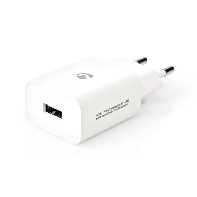 Nedis Oplader | 12 W | Snellaad functie | 1x 2.4 A | Outputs: 1 | USB-A | Geen Kabel Inbegrepen | Single Voltage Output | Wit