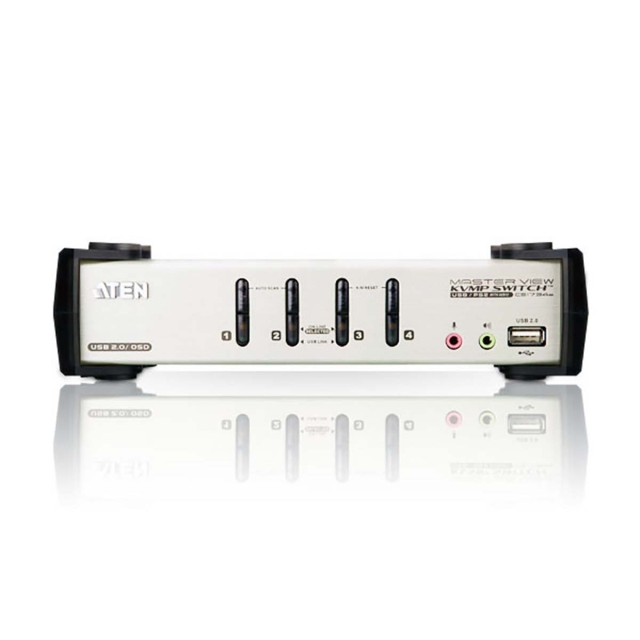 Aten CS1734B 4-Poorts PS/2-USB VGA/Geluid KVMP™ Schakelaar met OSD