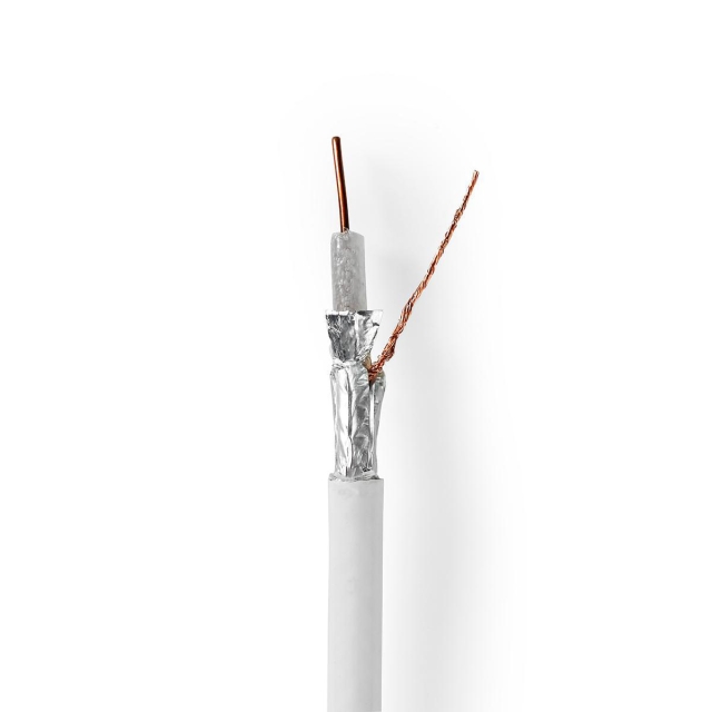 Nedis Coaxkabel op Haspel | 4G / LTE Secure | 75 Ohm | Drievoudig Afgeschermd | ECA | 10.0 m | Coax | PVC | Wit | Rol