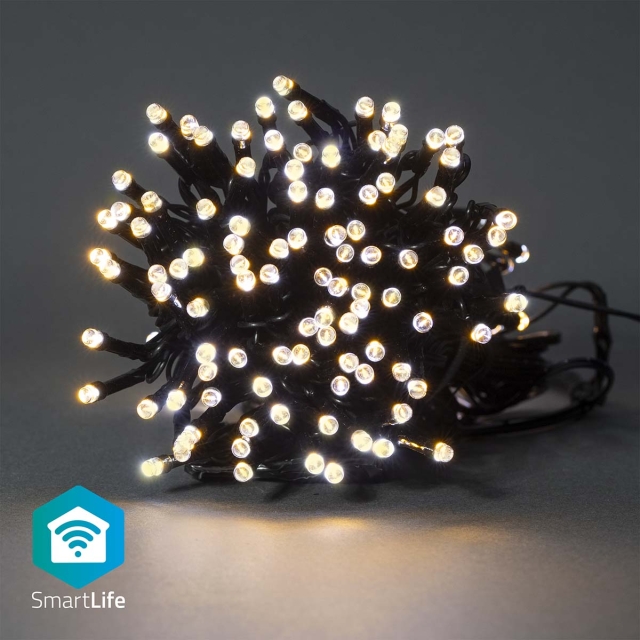 Nedis SmartLife-kerstverlichting | Koord | Wi-Fi | Warm Wit | 200 LED