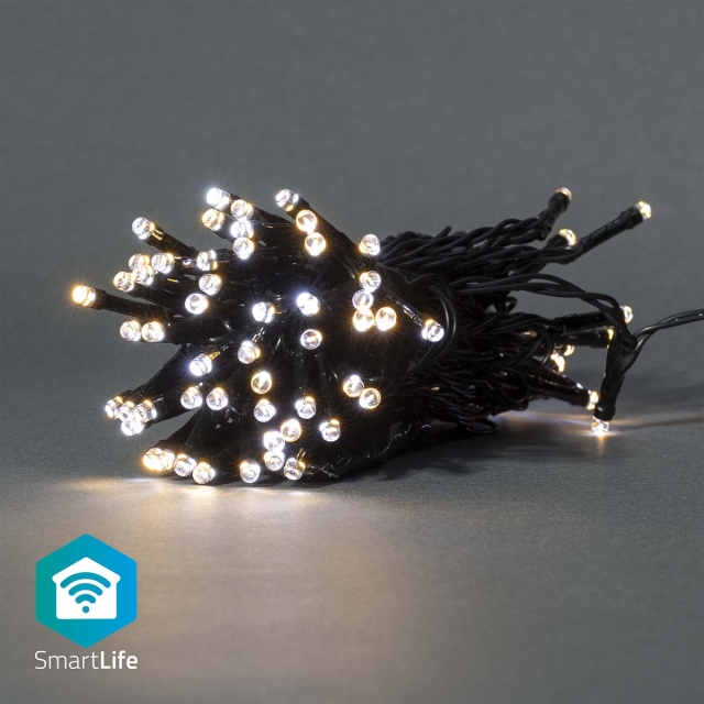 Nedis SmartLife-kerstverlichting | Koord | Wi-Fi | Warm tot Koel Wit | 50 LED