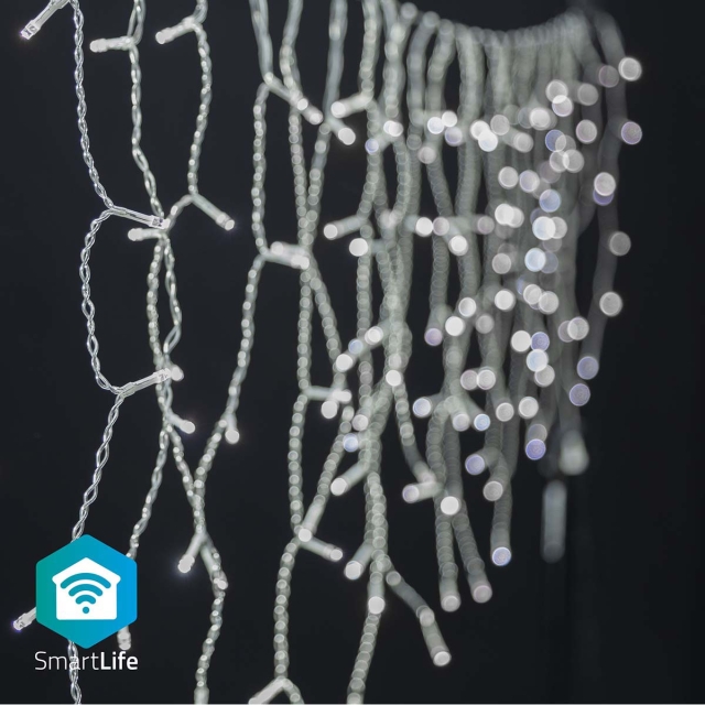 Nedis SmartLife-kerstverlichting | Ijskegel | Wi-Fi | Koel Wit | 400 LED