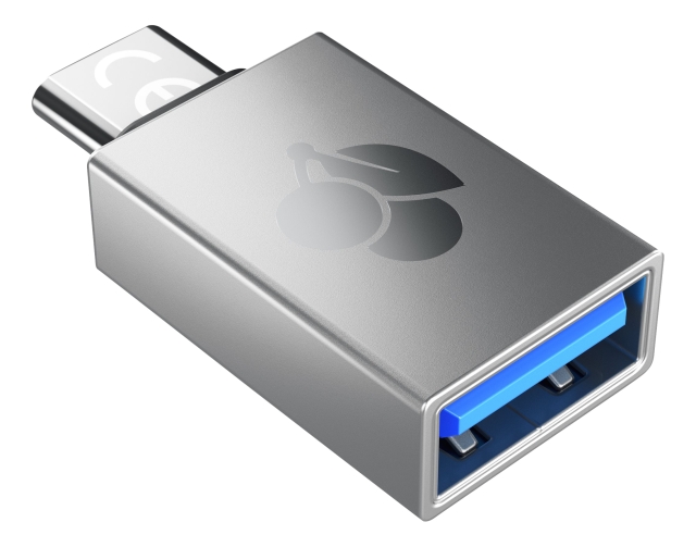 Cherry USB-A to USB-C Adapter, Silver