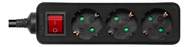 DELTACO outlet 3xCEE 7/3 1xCEE 7/7 switch 1,5m black