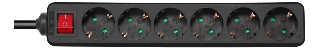 DELTACO outlet 6xCEE 7/3 1xCEE 7/7 switch 1,5m black