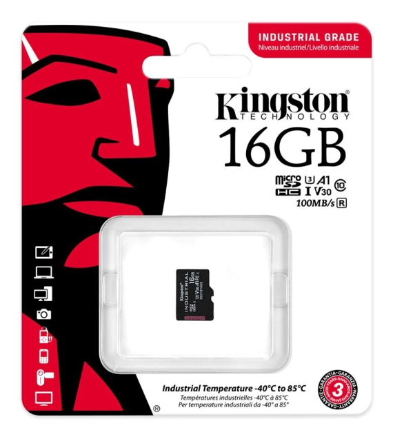 Kingston 16GB microSDHC Industrial C10 A1 pSLC Card w/o Adapter