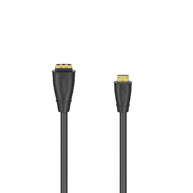 Hama HDMI Type C-A Mannelijk-vrouwelijk Verguld Zwart