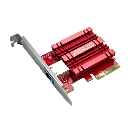 Asus Netwerkadapter, 10Gbps, Windows en Linux, RJ45, QoS, Koellichaam, Rood