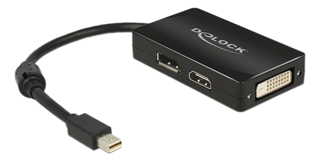 Delock Adapter mini Displayport 1.1  till Displayport/HDMI/DVI, svart
