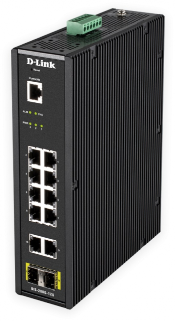 D-Link 12 Port L2 Industrial Smart Managed Switch with 10 x 1GBaseT(X)
