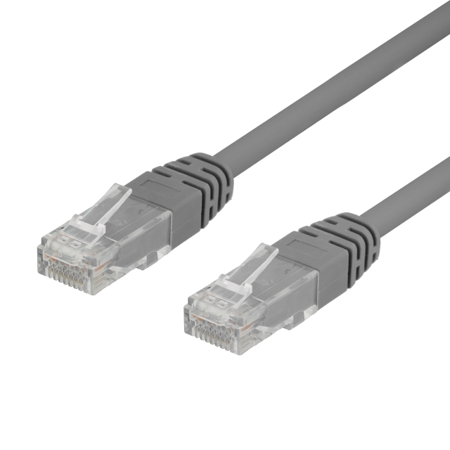 DELTACO U/UTP Cat6 patchkabel, LSZH, 0,3m, grå, 50-pack