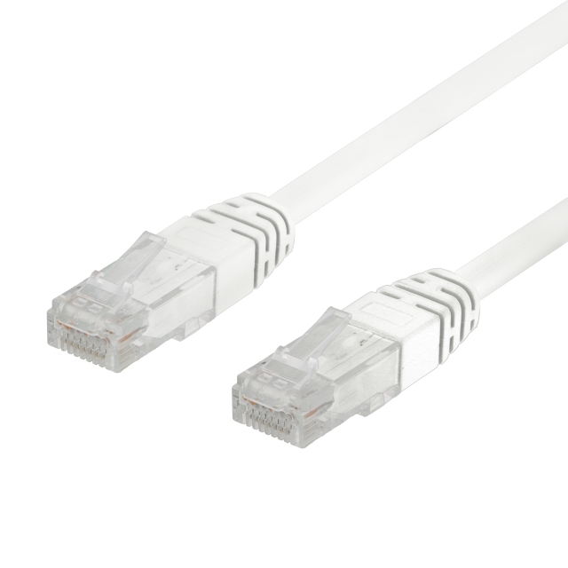 DELTACO U/UTP Cat6 patchkabel, LSZH, 0,5m, vit, 50-pack
