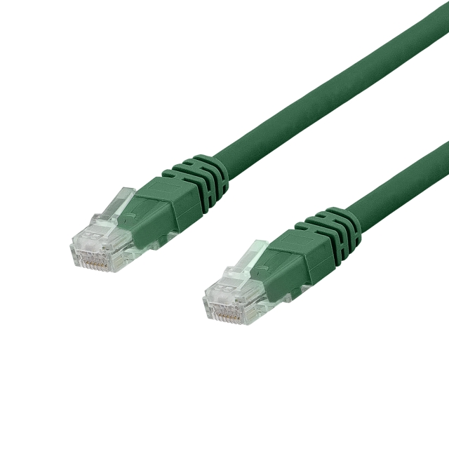 DELTACO U/UTP Cat6a patchkabel, Delta cert, LSZH, 15m, Grön