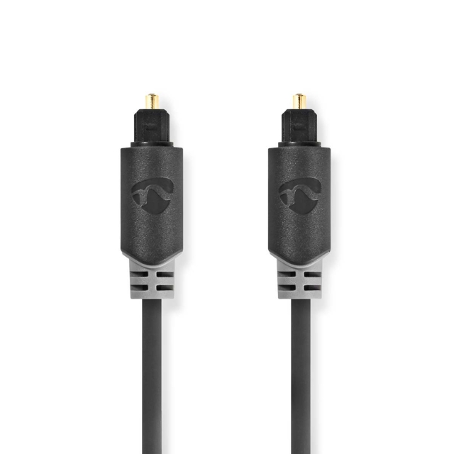 Nedis Optische Audiokabel | TosLink Male | TosLink Male | 1.00 m | Rond | PVC | Antraciet | Doos