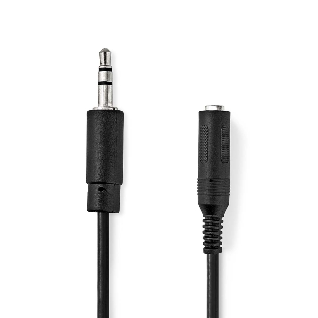 Nedis Stereo-Audiokabel | 3,5 mm Male | 6,35 mm Female | Vernikkeld | 0.20 m | Rond | Zwart | Envelop