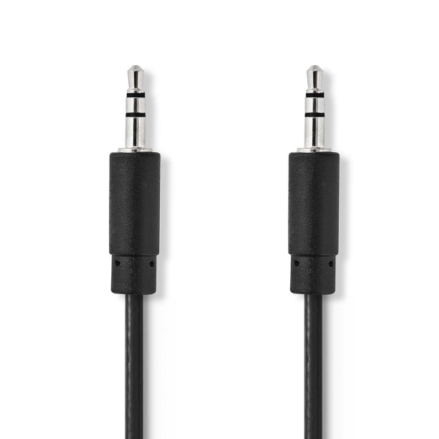 Nedis Stereo-Audiokabel | 3,5 mm Male | 3,5 mm Male | Vernikkeld | 2.00 m | Rond | Zwart | Doos