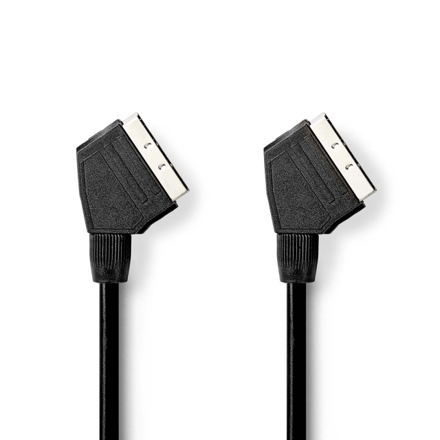 Nedis SCART-Kabel | SCART Male | SCART Male | Vernikkeld | 480p | 2.00 m | Rond | PVC | Zwart | Doos