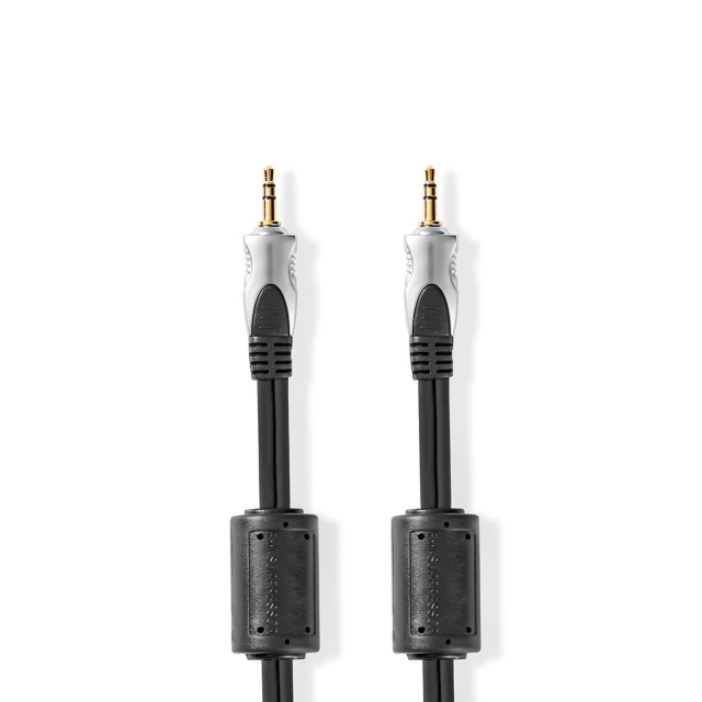 Nedis Stereo-Audiokabel | 3,5 mm Male | 3,5 mm Male | Verguld | 5.00 m | Rond | Antraciet | Clamshell