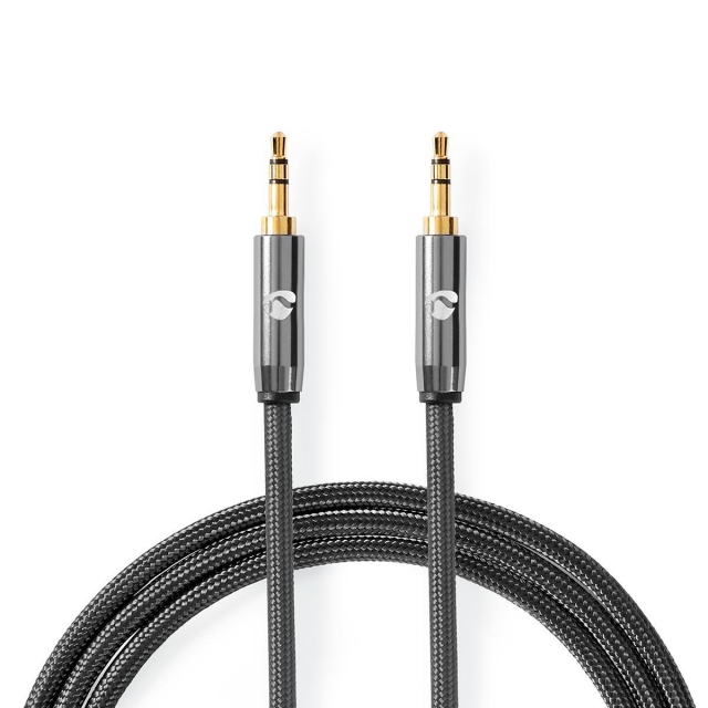 Nedis Stereo-Audiokabel | 3,5 mm Male | 3,5 mm Male | Verguld | 2.00 m | Rond | Grijs / Gun Metal Grijs | Cover Window Box