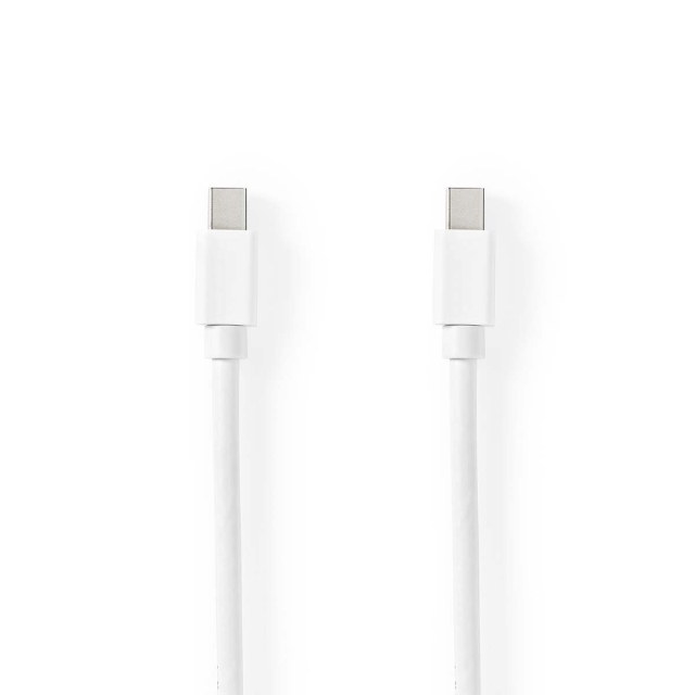 Nedis Mini DisplayPort-Kabel | DisplayPort 1.4 | Mini-DisplayPort Male | Mini-DisplayPort Male | 48 Gbps | Vernikkeld | 2.00 m | Rond | PVC | Wit | Blister