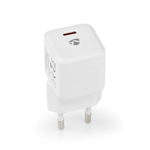 Nedis Oplader | 20 W | PD3.0 20W | Snellaad functie | 1.67 / 2.22 / 3.0 A | Outputs: 1 | USB-C™ | Automatische Voltage Selectie | Wit