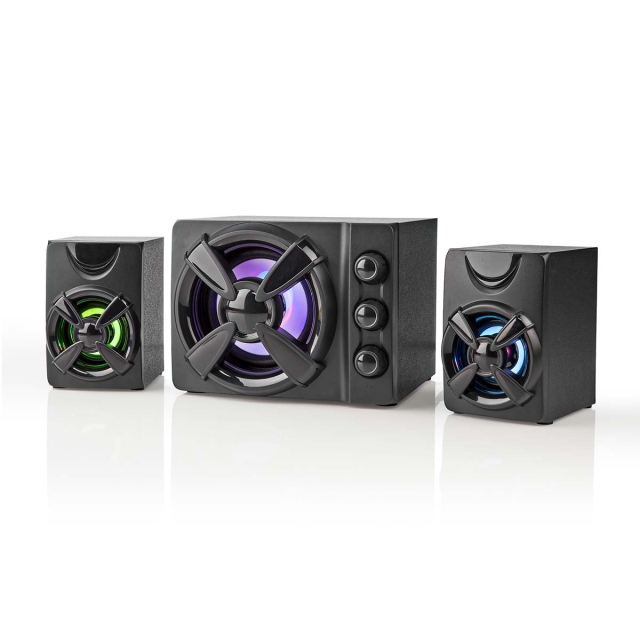 Nedis Gaming Speaker | Speaker-kanalen: 2.1 | USB Gevoed | 3,5 mm Male | 33 W | LED | Volumebediening