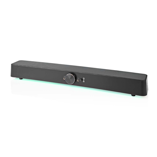Nedis Gaming Speaker | Speaker-kanalen: 2.0 | USB Gevoed | 3,5 mm Male | 30 W | LED | Volumebediening | Uitgangen audio / video / data: 1x 3.5 mm