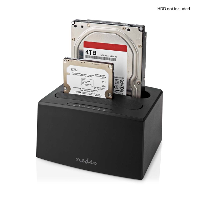 Nedis Docking Station voor Harde Schijf | USB 3.2 Gen1 | USB Type-A | 2 Schijven | 2.5 / 3.5 " | USB 3.2 Gen1 | Docking | Desktop