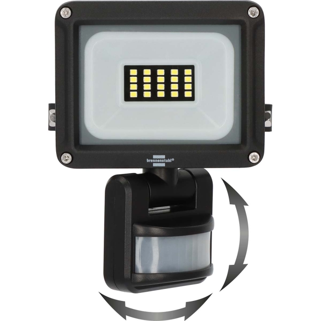 brennenstuhl LED Spotlight JARO 1060 P (LED Floodlight voor wandmontage voor buiten IP65, 10W, 1150lm, 6500K, met bewegingsmelder)