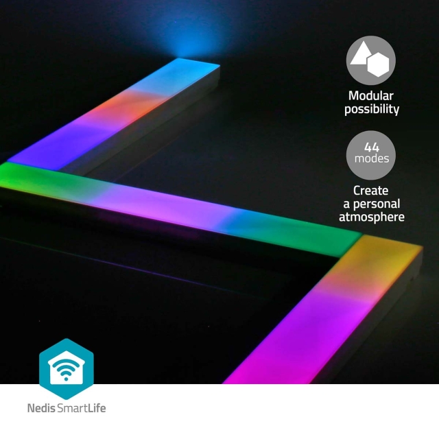 Nedis SmartLife Decoratieve Verlichting | Wand Bar | Wi-Fi | RGBIC / Warm Wit | Android™