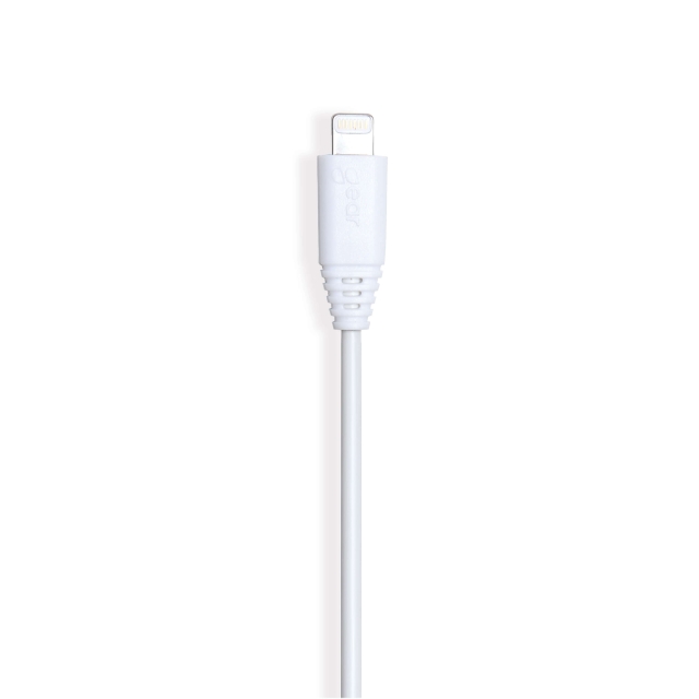 GEAR Ronde Oplaadkabel Lightning naar USB-A 0,3m Wit MFI
