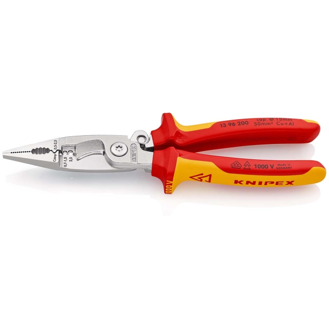 KNIPEX Elektricientang met kabelknipper VDE:0.7...1.5 mm² 200 mm